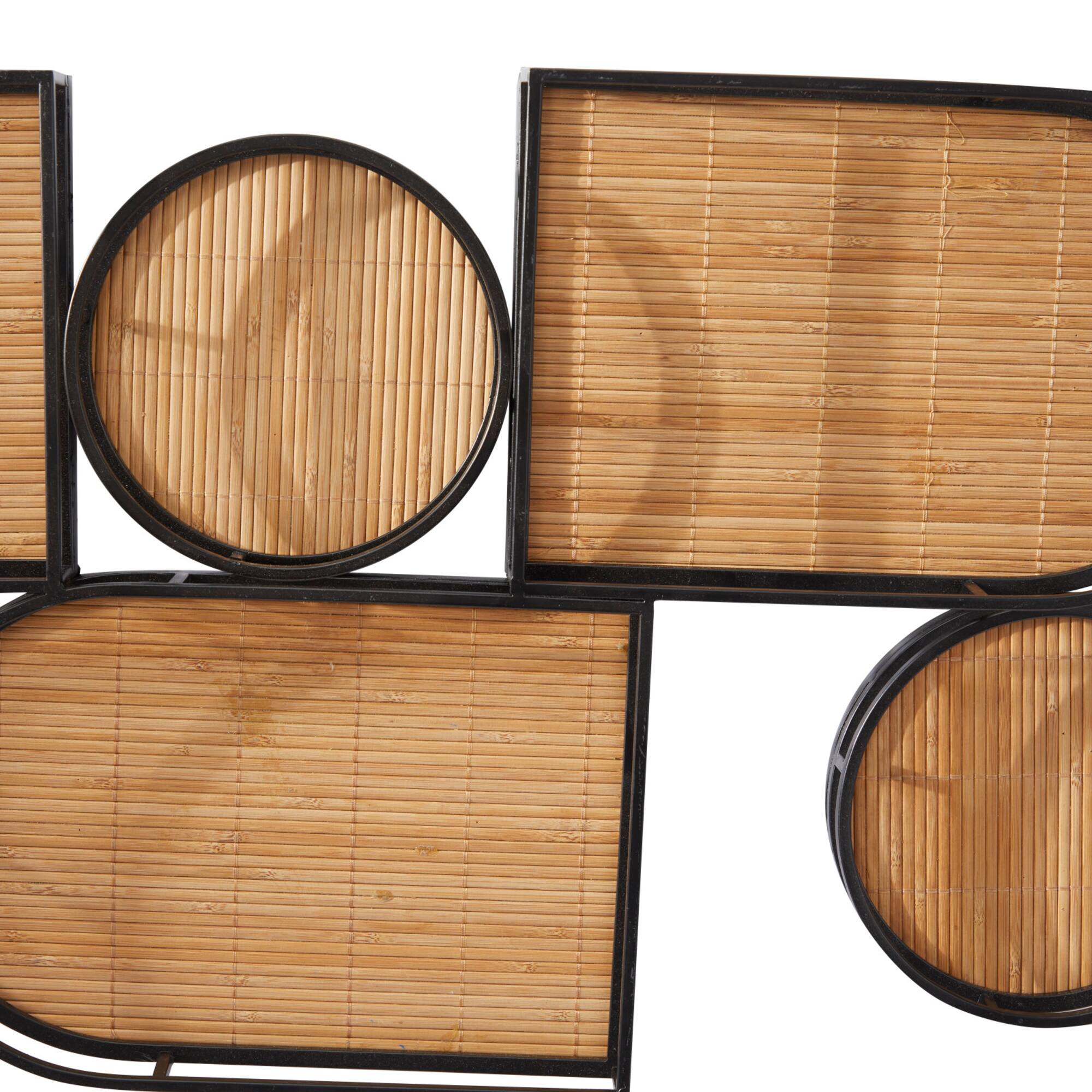 Brown Bamboo Modern Wall Shelf, 37" x 2" x 17"